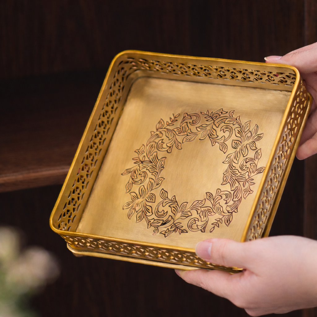 Brass Carved Tray